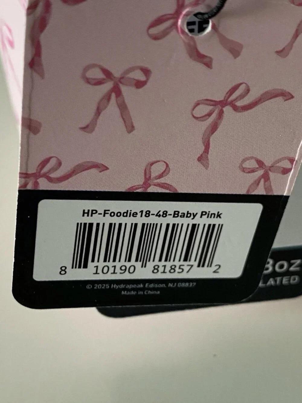 Hydrapeak Insulated Food Jar 18 Oz Pink Bows Coquette Stainless Steel BPA Free